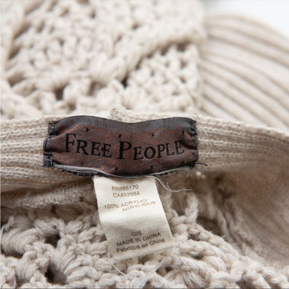 Free people wrap shawl crochet oatmeal womens - Picture 4 of 5